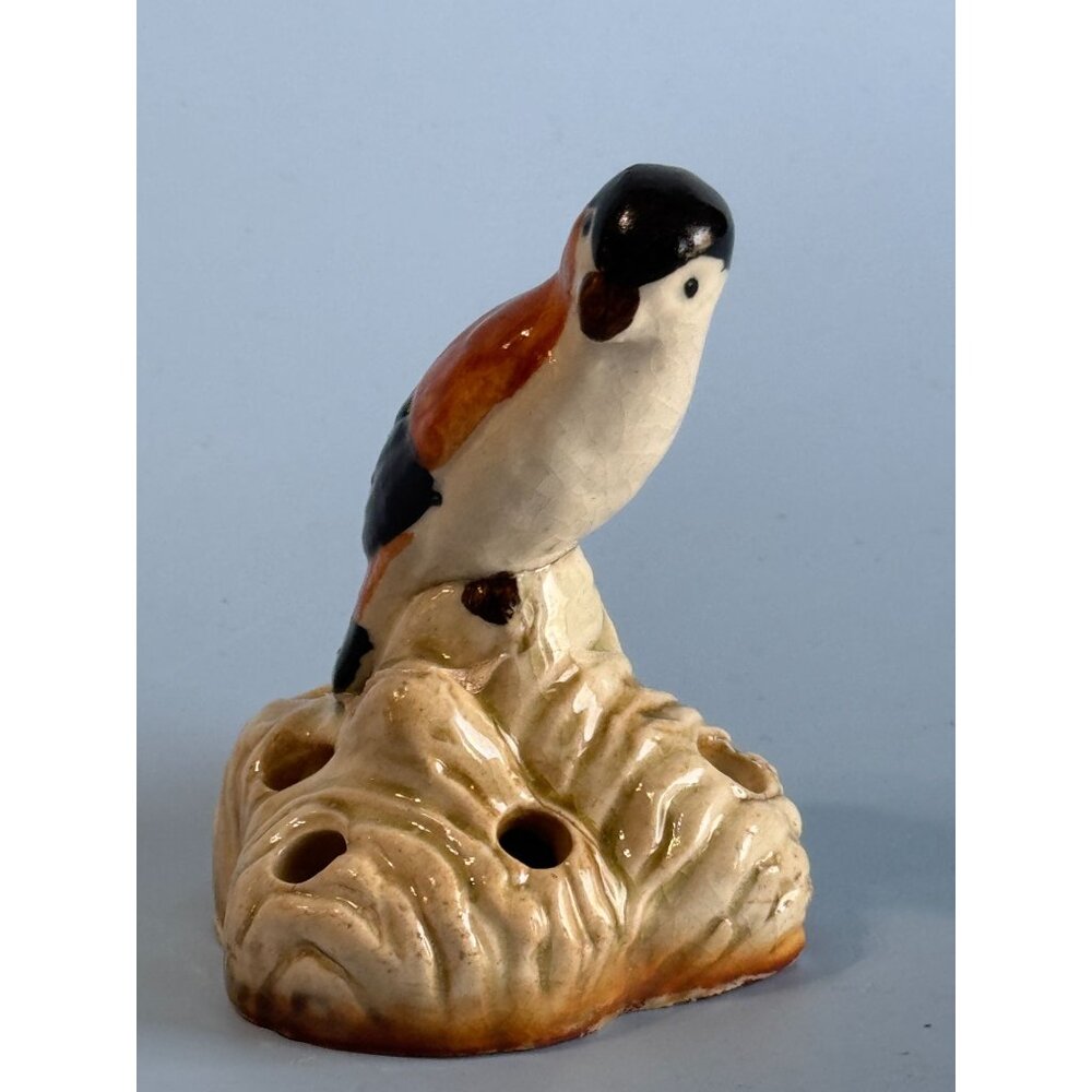 Vintage Ceramic Bird Flower Frog Figurine 3.25" X 2.5" Multicolor - Picture 2 of 5